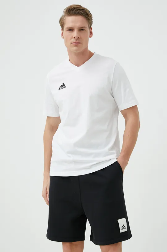 λευκό Βαμβακερό μπλουζάκι adidas Performance