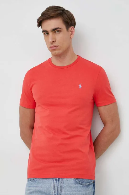 czerwony Polo Ralph Lauren t-shirt bawełniany