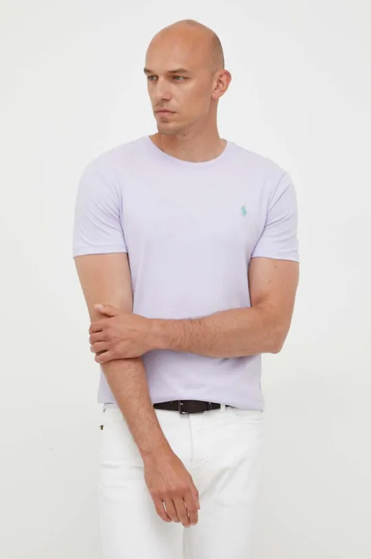 μωβ Βαμβακερό μπλουζάκι Polo Ralph Lauren