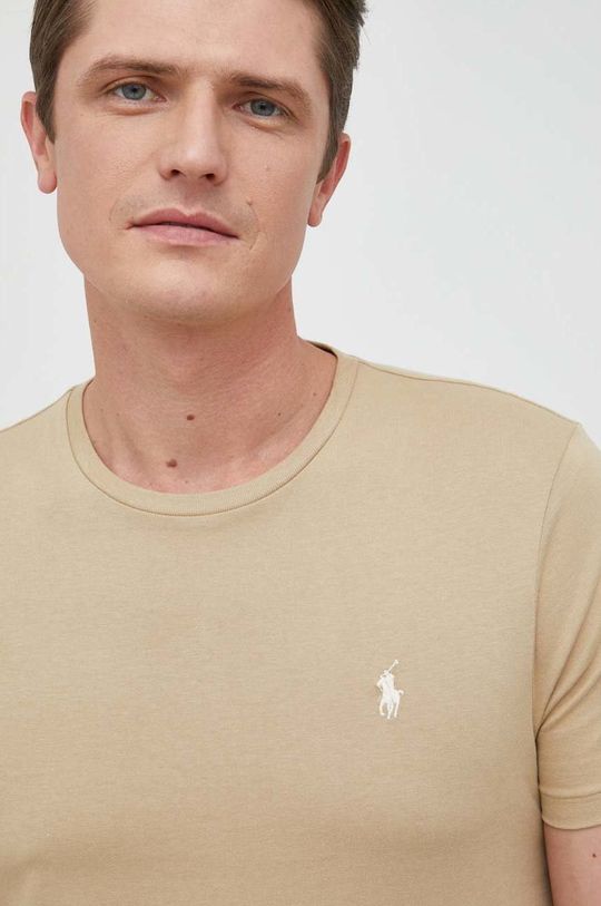 béžová Bavlněné tričko Polo Ralph Lauren Pánský