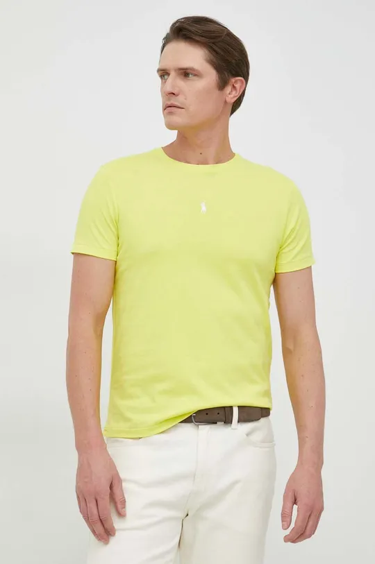 жёлтый Хлопковая футболка Polo Ralph Lauren Мужской