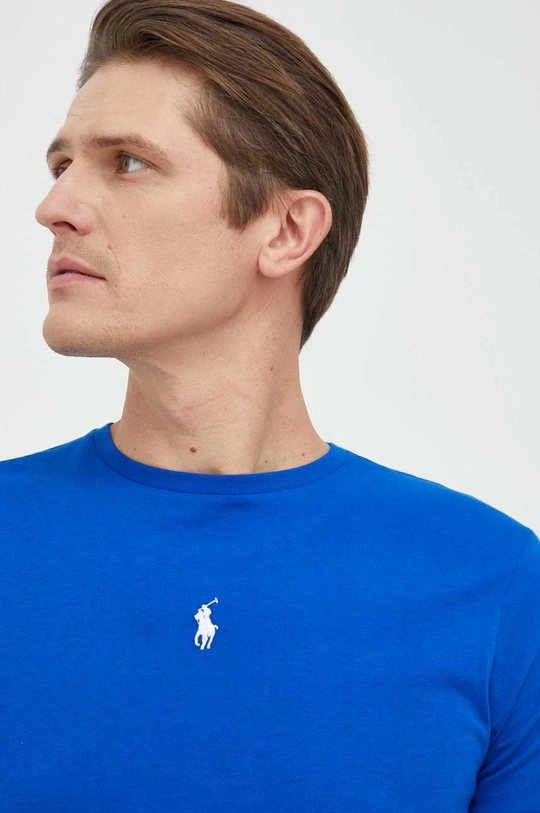 голубой Хлопковая футболка Polo Ralph Lauren