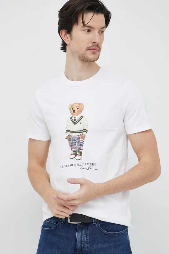 bílá Bavlněné tričko Polo Ralph Lauren Pánský