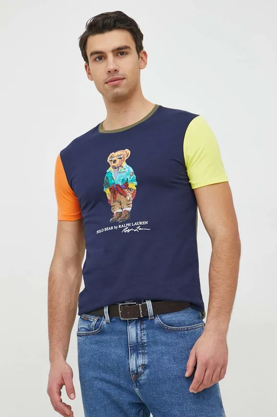 πολύχρωμο Βαμβακερό μπλουζάκι Polo Ralph Lauren Ανδρικά