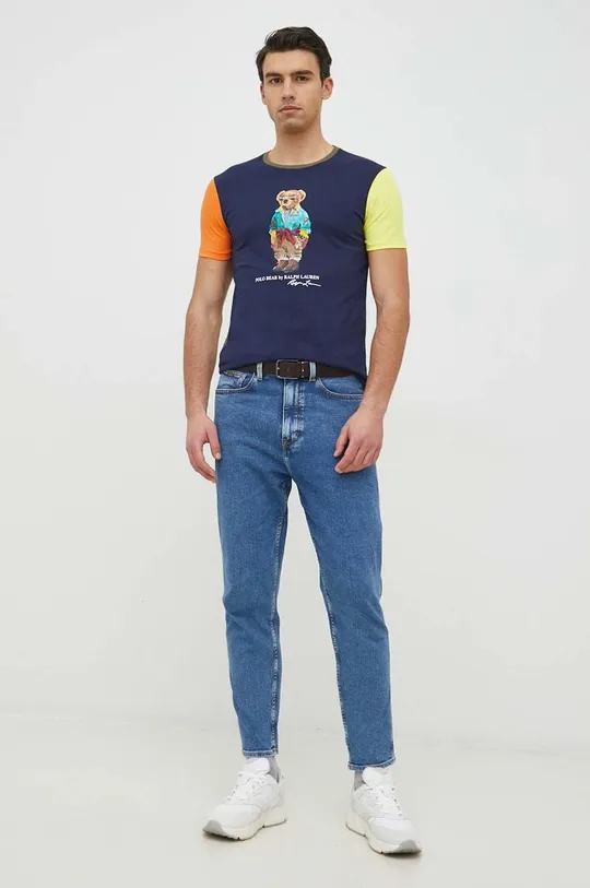 Βαμβακερό μπλουζάκι Polo Ralph Lauren πολύχρωμο