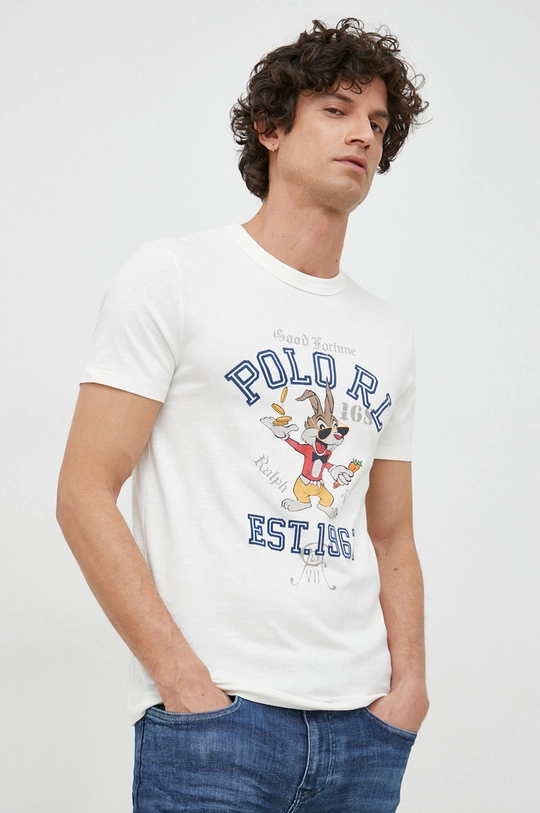 biały Polo Ralph Lauren t-shirt bawełniany Męski