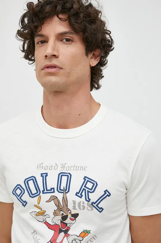 biały Polo Ralph Lauren t-shirt bawełniany