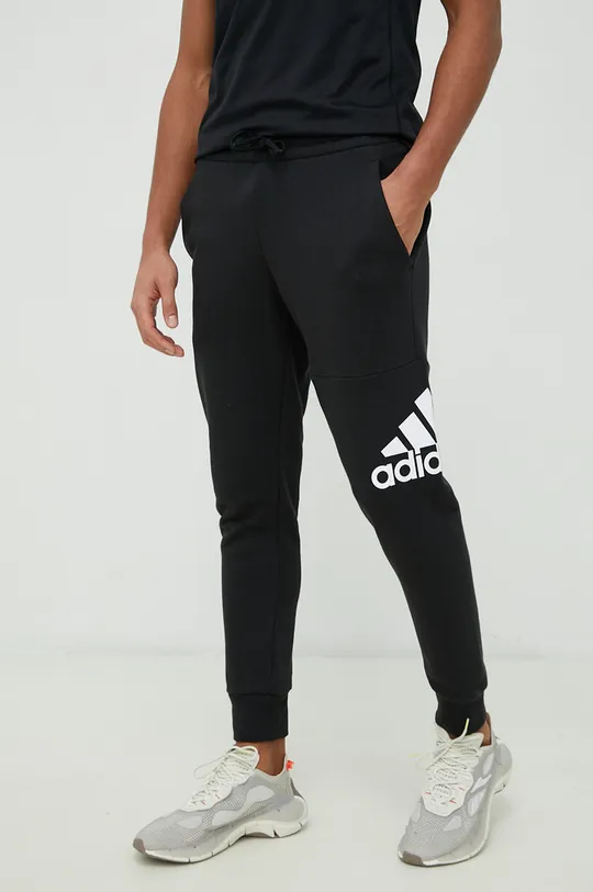 μαύρο Βαμβακερό παντελόνι adidas 0 Ανδρικά