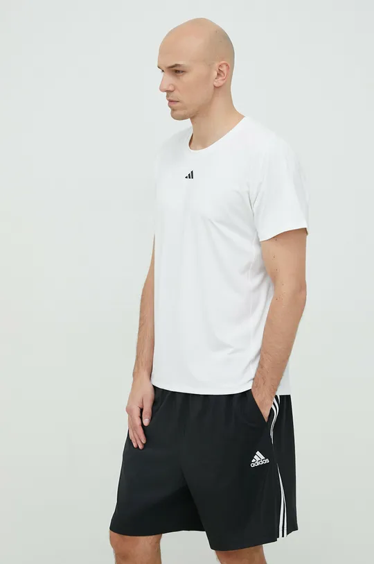 bela Kratka majica za vadbo adidas Performance Techfit Moški