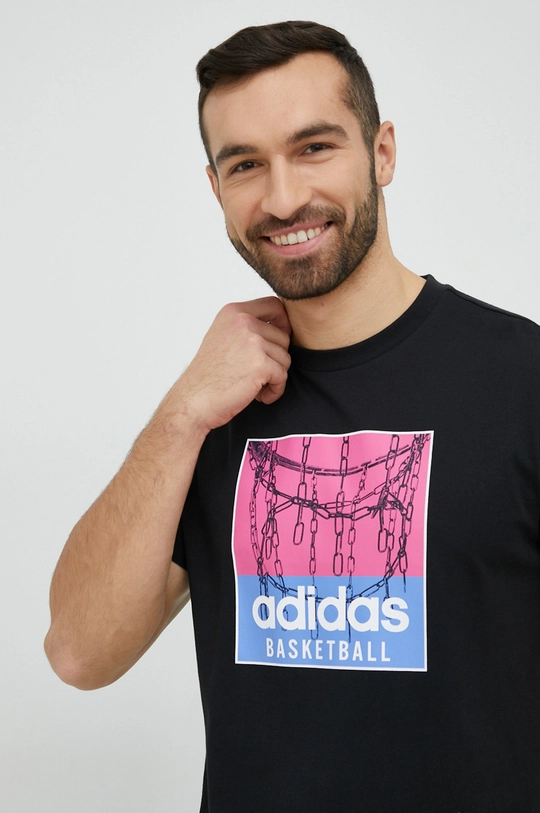 μαύρο Βαμβακερό μπλουζάκι adidas Originals Ανδρικά