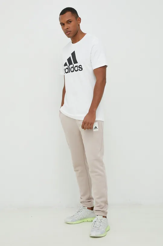 Bavlnené tričko adidas biela