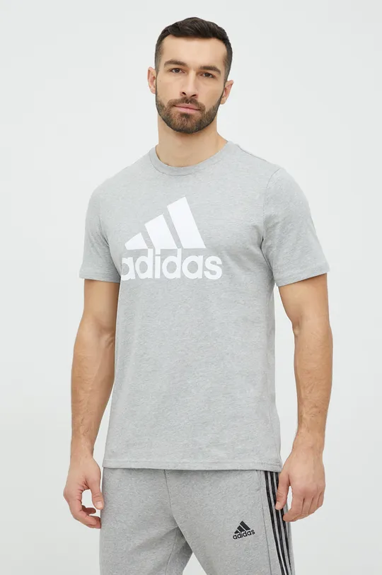 siva Pamučna majica adidas Muški