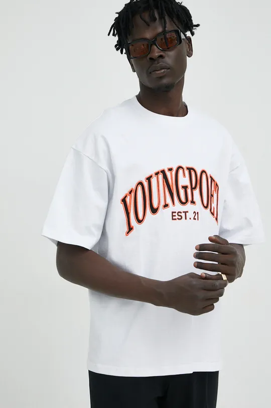λευκό Βαμβακερό μπλουζάκι Young Poets Society College Yoricko Ανδρικά