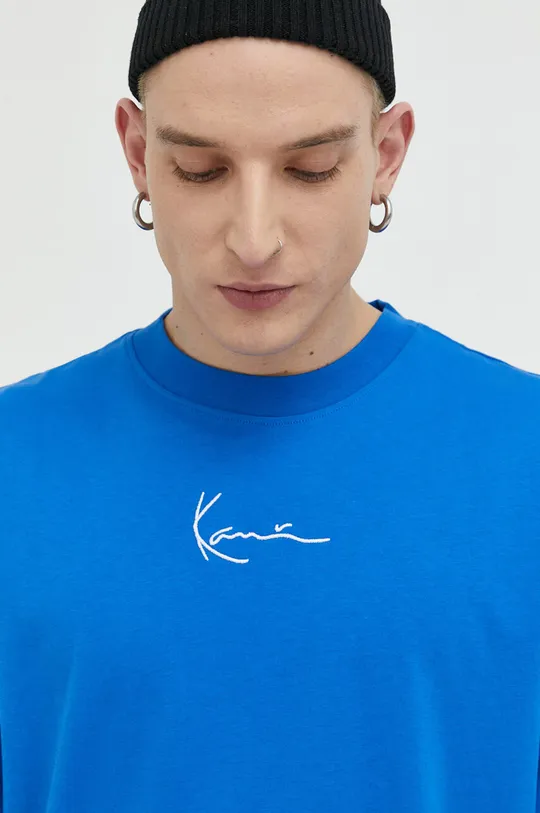 μπλε Βαμβακερό μπλουζάκι Karl Kani Ανδρικά