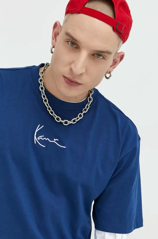 niebieski Karl Kani t-shirt bawełniany