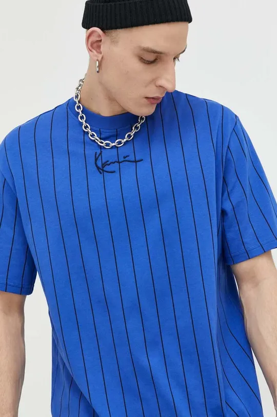 niebieski Karl Kani t-shirt bawełniany