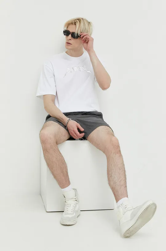 Βαμβακερό μπλουζάκι Karl Kani λευκό