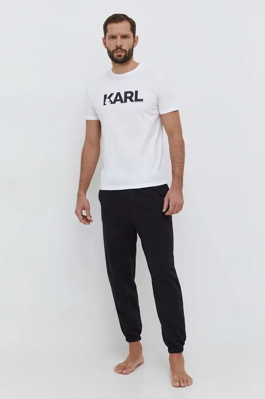 Karl Lagerfeld pamut póló fehér