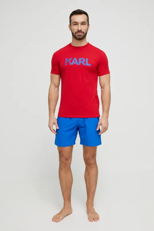 Karl Lagerfeld t-shirt bawełniany czerwony