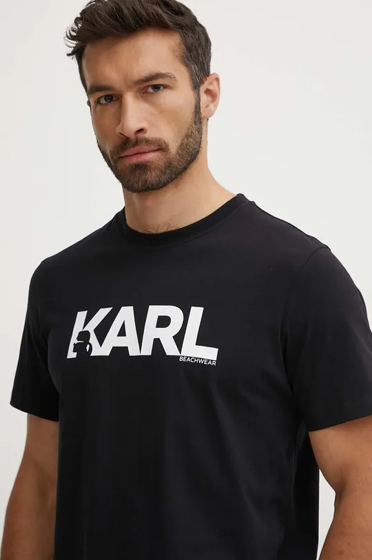 czarny Karl Lagerfeld t-shirt bawełniany Męski