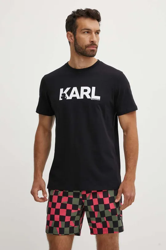 Bavlnené tričko Karl Lagerfeld čierna