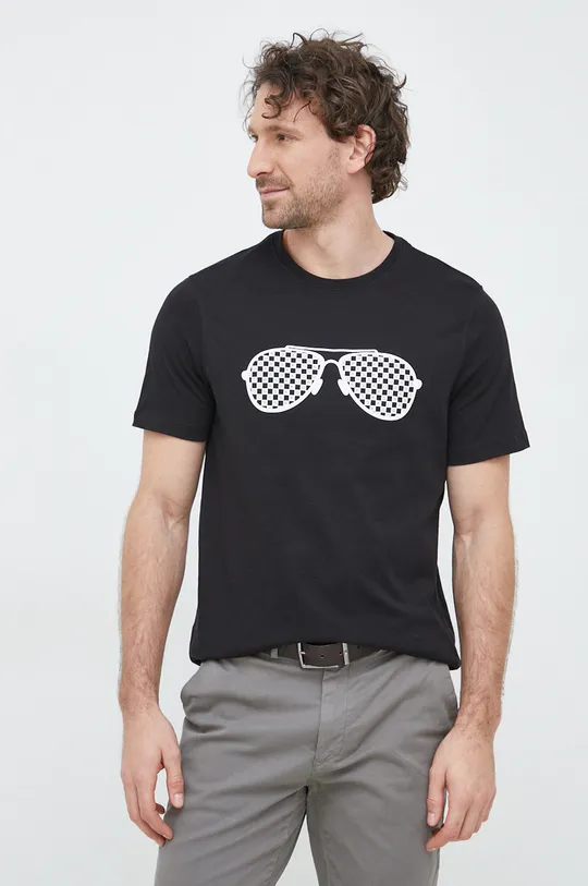 μαύρο Βαμβακερό μπλουζάκι Michael Kors Ανδρικά