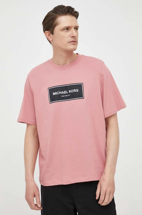 różowy Michael Kors t-shirt bawełniany Męski