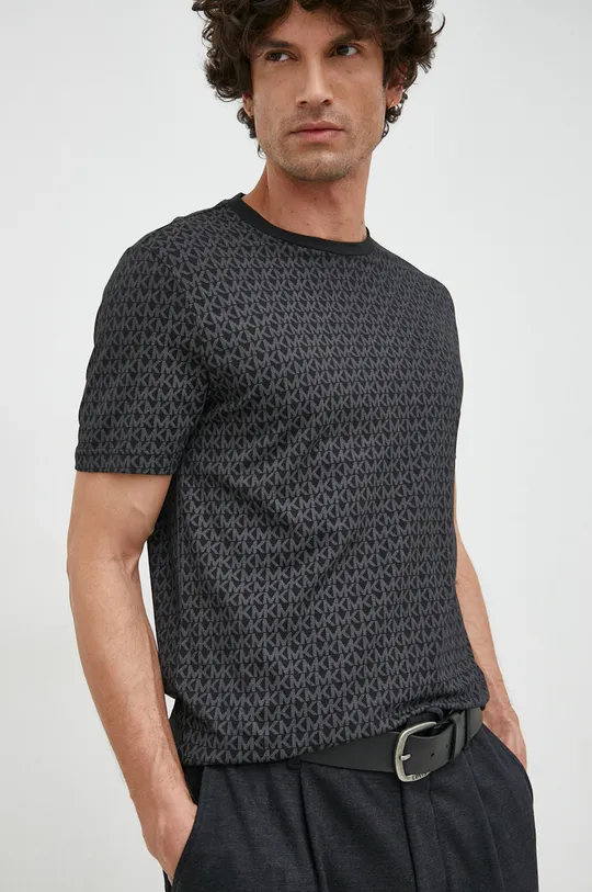 čierna Bavlnené tričko Michael Kors Pánsky