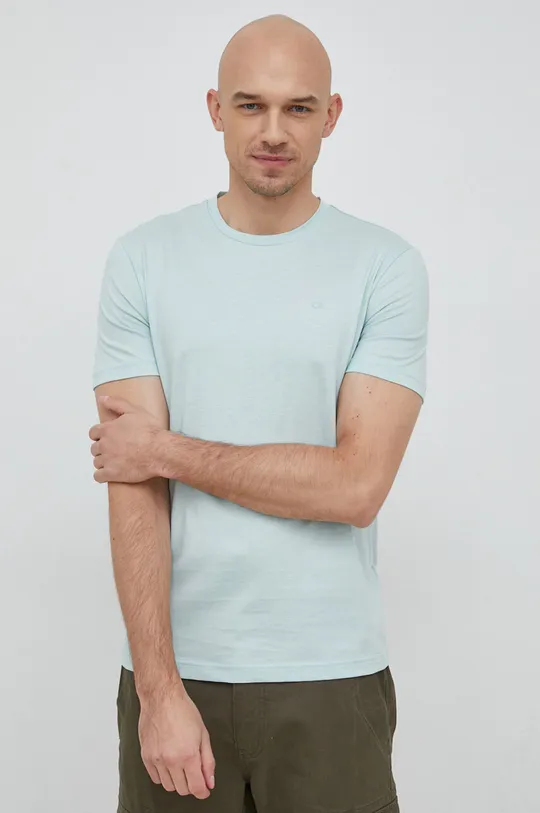 turkusowy Calvin Klein t-shirt bawełniany