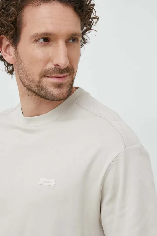 beżowy Calvin Klein t-shirt bawełniany Męski