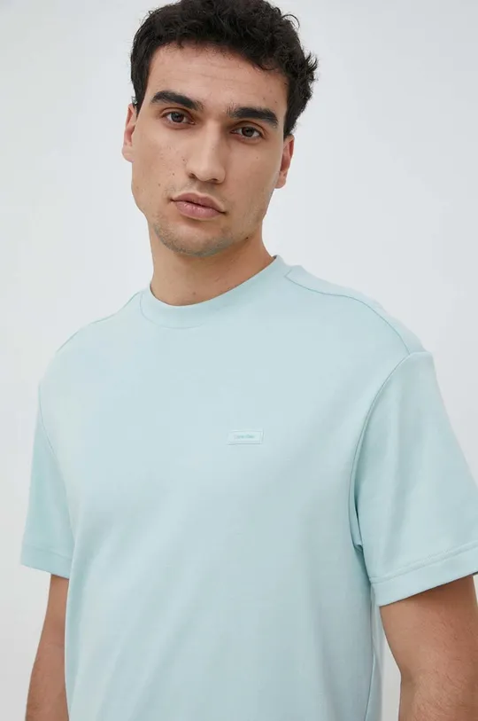 jasny niebieski Calvin Klein t-shirt bawełniany
