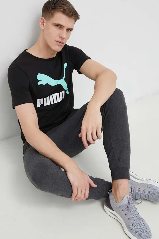 Bavlnené tričko Puma čierna