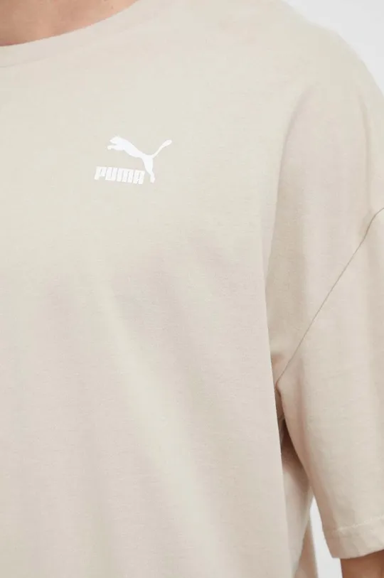 μπεζ Βαμβακερό μπλουζάκι Puma