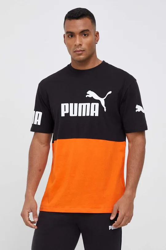 πορτοκαλί Βαμβακερό μπλουζάκι Puma Ανδρικά