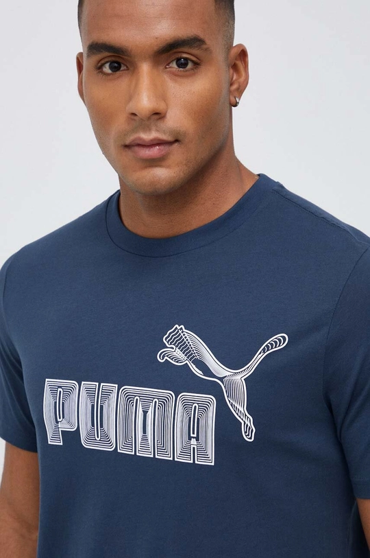 granatowy Puma t-shirt bawełniany Męski