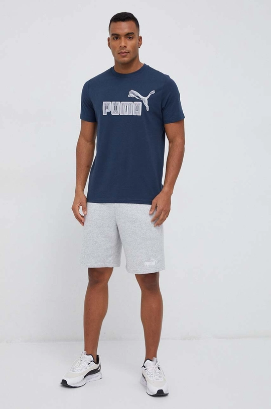 Puma t-shirt bawełniany granatowy