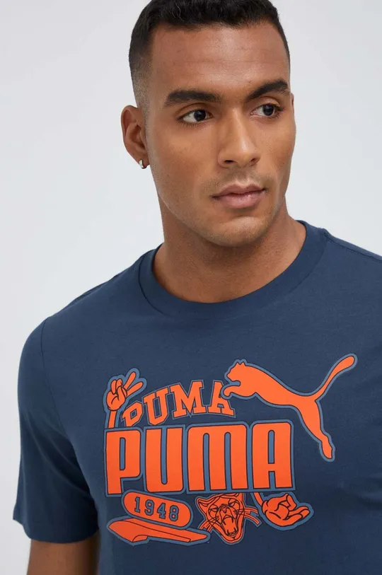 granatowy Puma t-shirt bawełniany