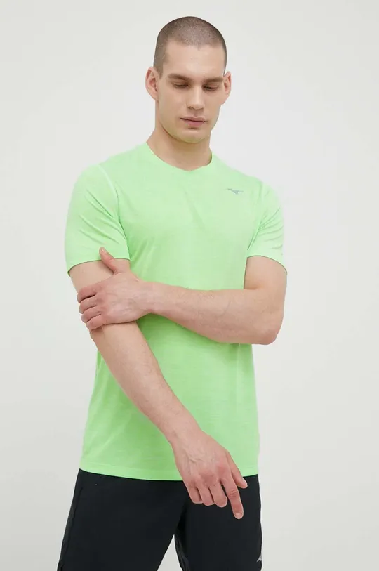 zielony Mizuno t-shirt do biegania Impulse Męski