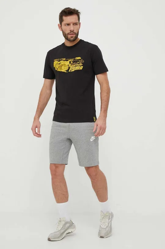 Puma t-shirt bawełniany X STAPLE czarny