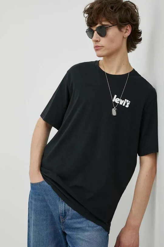 črna Bombažna kratka majica Levi's