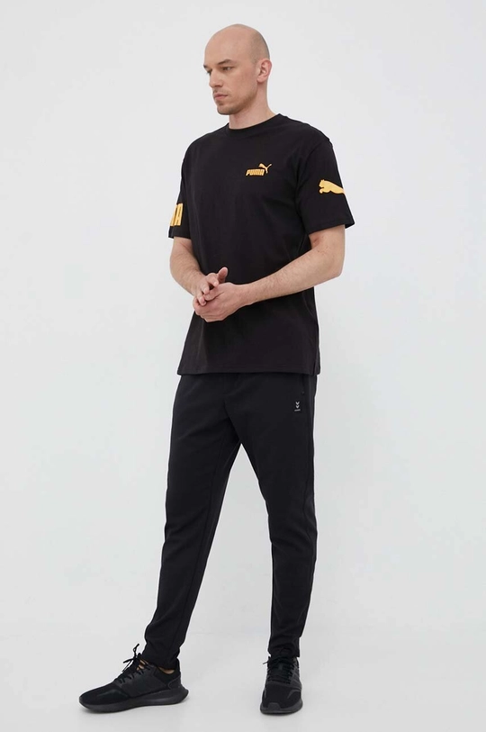 Бавовняна футболка Puma чорний