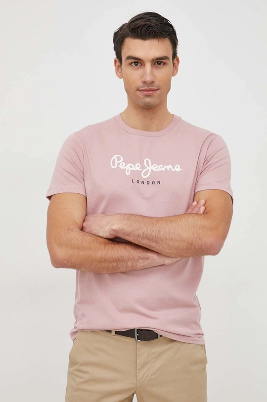 różowy Pepe Jeans t-shirt bawełniany Eggo