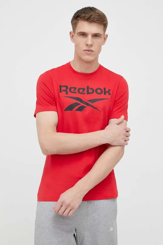 czerwony Reebok t-shirt bawełniany Męski