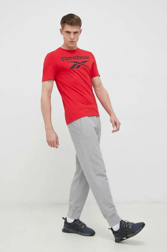 Βαμβακερό μπλουζάκι Reebok κόκκινο