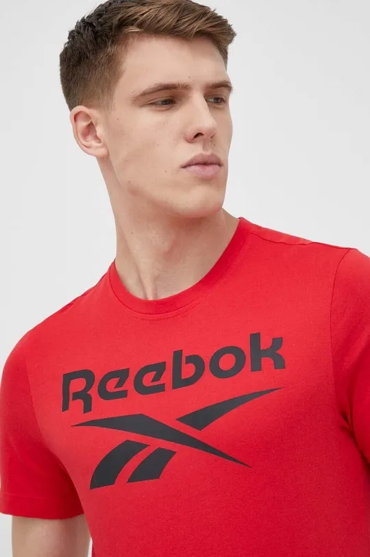κόκκινο Βαμβακερό μπλουζάκι Reebok