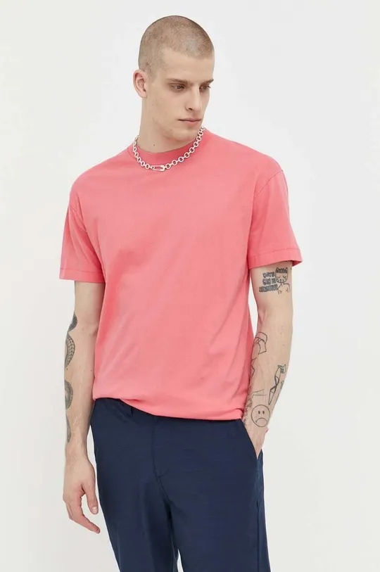 ροζ Βαμβακερό μπλουζάκι Abercrombie & Fitch
