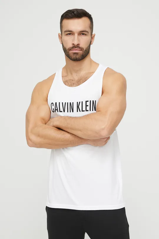 λευκό Βαμβακερό μπλουζάκι Calvin Klein