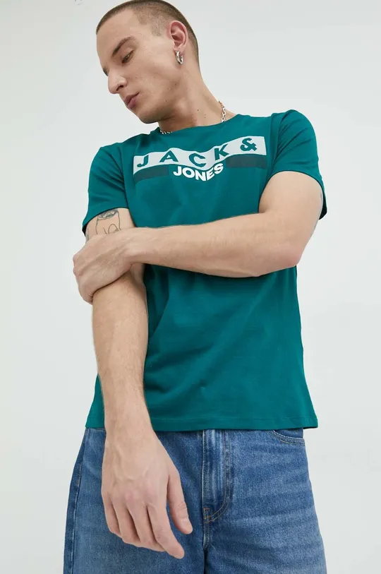 πράσινο Βαμβακερό μπλουζάκι Jack & Jones JJECORP