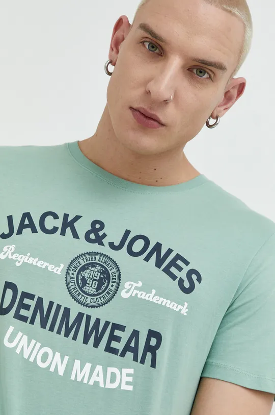 menta Jack & Jones tricou din bumbac JJELOGO De bărbați