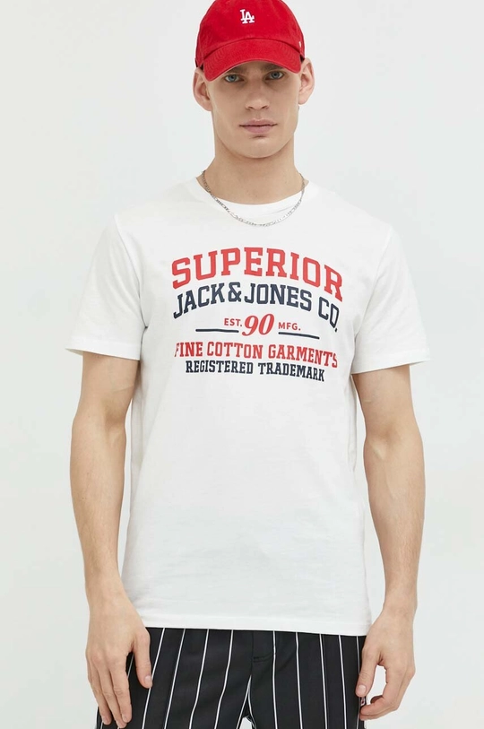 biela Bavlnené tričko Jack & Jones JJSTAR